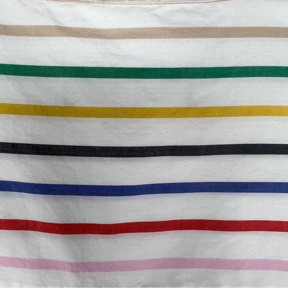 J CREW Button-Front Tie-Waist Top in Rainbow Mini Stripe Poplin - L6710 - Sz XS - Picture 9 of 11